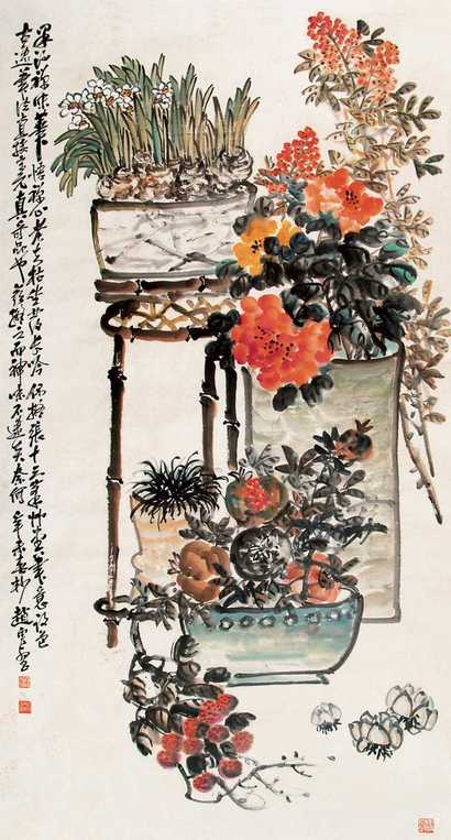 赵云壑 花卉 立轴